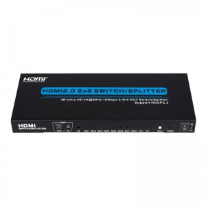 V2.0 HDMI 2x8 Υποστήριξη Switch \/ Splitter 3D Ultra HD 4Kx2K @ 60Hz HDCP2.2