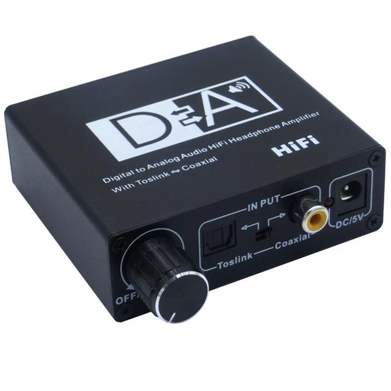 Ψηφιακό σε αναλογικό ήχο HiFi Ακουστικό με ενισχυτή με ομοαξονικό ήχο Toslink