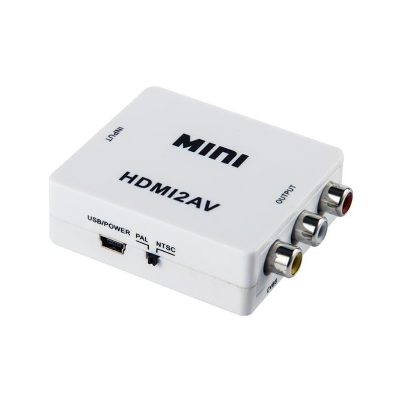 Μίνι μέγεθος HDMI σε μετατροπέα AV \/ RCA 1080P