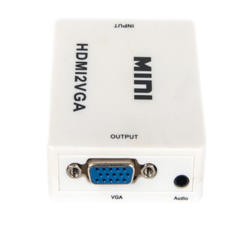 Μίνι μέγεθος HDMI σε VGA + μετατροπέα ήχου 1080P