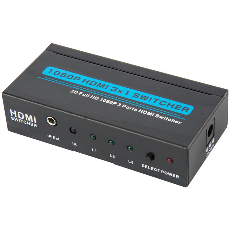 V1.3 HDMI 3x1 Switcher Υποστήριξη 3D Full HD 1080P