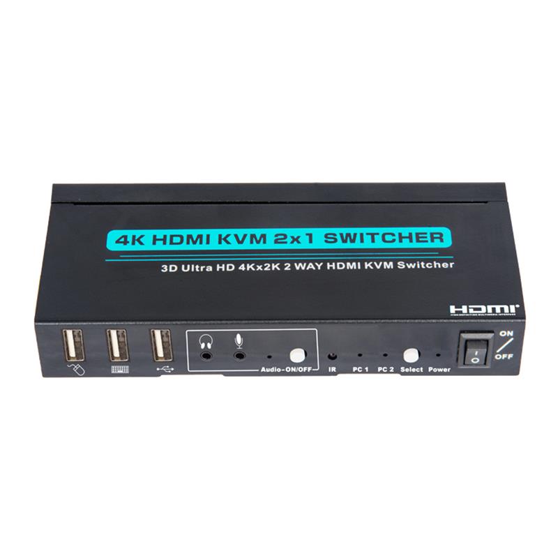 V1.4 HDMI KVM 2x1 Υποστήριξη εναλλασσόμενου 3D HD 4Kx2K/30Hz